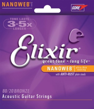 Elixir Nanoweb Acoustic Custom Light 80/20 Bronze 11-52