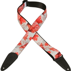 Levy's MDP-CA 2" Polyester Guitar Strap, Maple Leaves